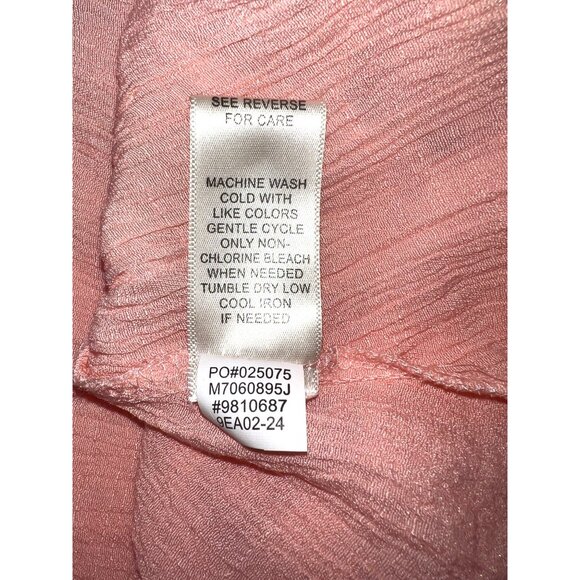 John Paul Richard Pink Lace Peasant Blouse Large 3/4 Elastic Sleeve (19in) - Picture 5 of 5